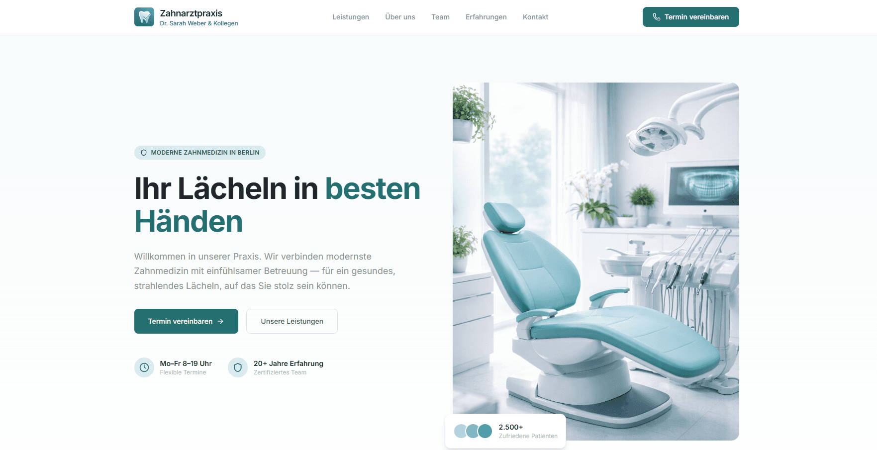 Website für Zahnarztpraxis